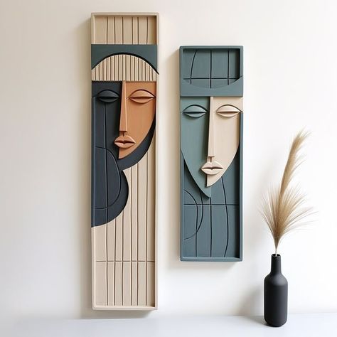 Art Galleries Design, Design Architect, Art Interior Design, Quilt Modernen, Wall Mask, Soyut Sanat Tabloları, Wall Decor Design, Art Interior, Wall Sculpture Art