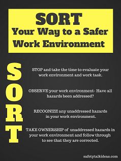 This free poster features an easy-to-remember acronym to remind employees to evaluate their work areas for hazards and have them corrected. Safety Moment Ideas, Workplace Safety Bulletin Boards, Workplace Safety Quotes, Safety Talk Topics, Workplace Safety Slogans, Safety Toolbox Talks, Workplace Safety Tips, Safety Quotes, Safety Talk