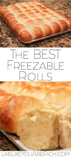 The BEST Freezable Rolls Recipe Homemade Rolls, Homemade Dinner Rolls, Biscuit Rolls, Yeast Rolls, Bread Bun, Roll Recipe, Bread Machine Recipes, Freezer Cooking, Bread And Butter