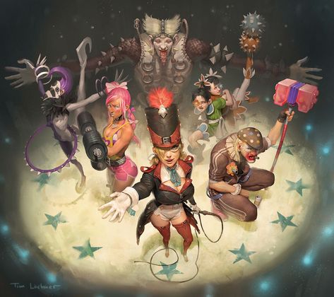 Lethal Circus, Tim Löchner Circus Illustration, Circus Characters, Dark Circus, 2d Illustration, Concept Art World, Circus Art, Concept Art Drawing, Art References, Character Illustration