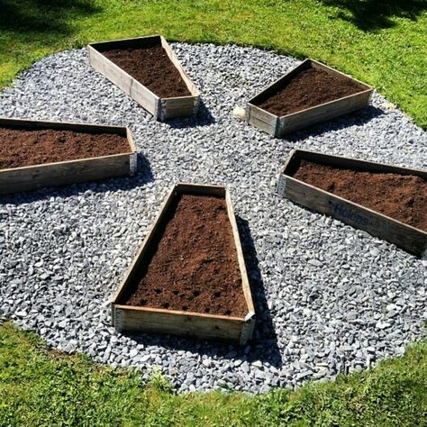 Kitchen garden - made of pallet collars, the stone area is 5 m diameter. Pallet Collars, Growing Gardens, Ideas Garden, Kitchen Garden, Patio Ideas, Backyard Ideas, Stepping Stones, The Stone, Garden Ideas