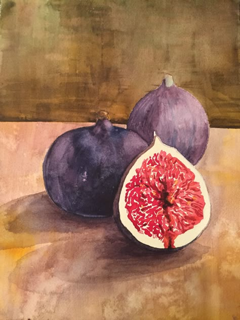 Fig Tree Illustration, Figs Painting, The Bell Jar Book, Fig Painting, Fig Vine, Fig Drawing, Fruit Paintings, Fruit Drawing, Ficus Carica