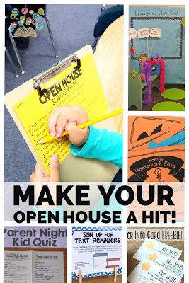 Make your school open house a hit this year with some fun ideas found in this post! www.classroomnook.com Open House Ideas, Curriculum Night, School Open House, Parent Night, Back To School Night, Teacher Conferences, 4th Grade Classroom, And So It Begins, School Opening