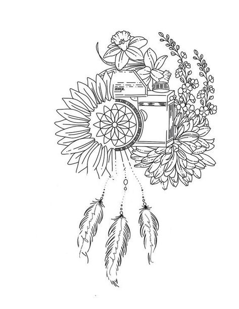 Photography Tattoo Ideas, Camera Tattoos, Photography Tattoo, Dream Catcher Tattoo, Diy Embroidery Patterns, Birth Flowers, Diy Embroidery, Dreamcatcher Tattoo, Embroidery Patterns