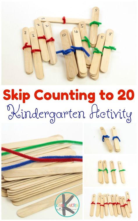 Craft Stick Skip Counting is a fun, hands on math activity that helps kids visualize counting by 2s, counting by 5s, and counting by 10s. This is perfect for a math center, home learning, homeschool, and more! Counting Craft, Counting Hands, Counting By 5s, Skip Counting By 5, Skip Counting Activities, Math Addition Games, Homeschool Math Curriculum, Counting By 2's, Counting By 5's