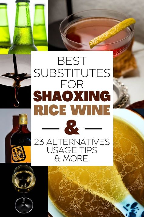 Some of the best Shaoxing substitutes are other rice wines, dry sherry, and sake. Read our guide to find out more alternatives including alcohol-free and gluten-free substitutes! via @savorandsavvy Substitute For Shaoxing Wine, Tortilla Ideas, Gluten Free Substitutes, Types Of Vinegar, Food Reference, Cooking Substitutions, Sherry Wine, Champagne Vinegar, Dry Vermouth