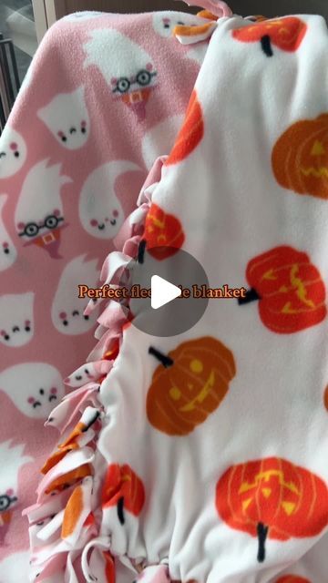 JOANN Fabric and Craft Stores on Instagram: "Autumn >>> every other season 🍂🎃👻  Grab your bestie and have a cozy fall-o-ween night together making spooky tie blankets 🩷🧡  #handmadewithjoann #happinessstartshere #codeorange #summerween #halloween #falloween #joand #tieblanket" Making Fall Blankets, Fall Blanket Making, Halloween Tie Blankets, Halloween Blanket Diy, Tie Blankets Fleece Ideas, Tie Blankets Fleece How To Make, Fall Tie Blanket, Tie Blankets Fleece, Bestie Sleepover