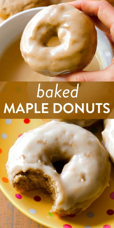 Maple Donuts, Homemade Donuts Recipe, Baked Donut Recipes, Glazed Donuts, Breakfast Sweets, Homemade Donuts, Maple Glaze, Doughnut Recipe, Oreo Dessert