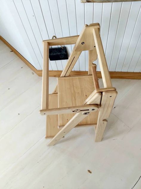 Foldable Learning Tower, Kid Friendly Furniture, Stool Kitchen, Learning Tower, Step Stool Kids, Kitchen Helper, May 2023, Kitchen Stools, Wood Toys