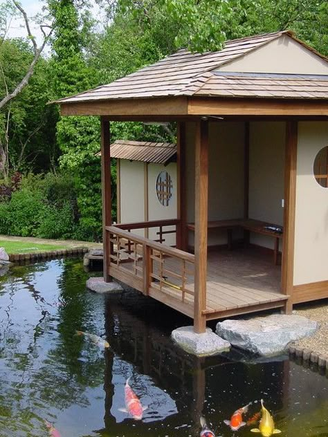 Japanese Tea House Plans, Tea House Design, Japanese Tea House, Japanese Style House, Traditional Japanese House, Japan Garden, Japanese Garden Design, Japanese Home Decor, Asian Garden