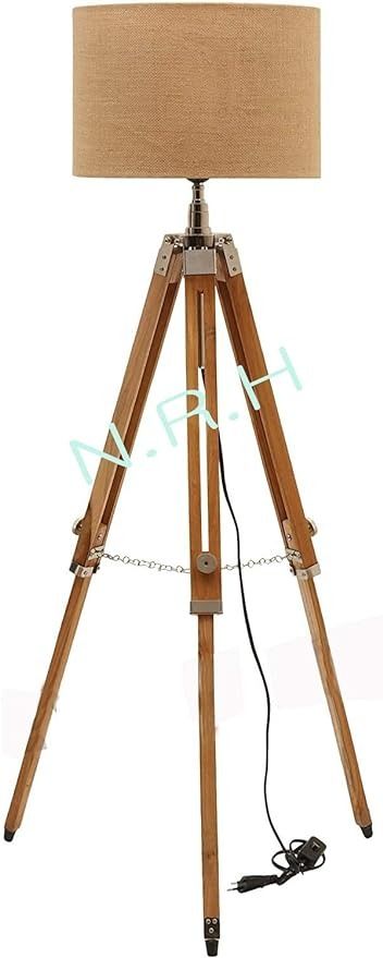 Nautical Wooden Tripod Floor Lamp Natural Finish Adjustable Height Home Decor Tripod (without Shade) : Amazon.co.uk: Lighting Wooden Tripod Floor Lamp, Lamp Natural, Shade Lamp, Bulbs Indoor, Tripod Floor Lamp, Work Lamp, Tripod Floor Lamps, Reading Lamp, Smart Lighting