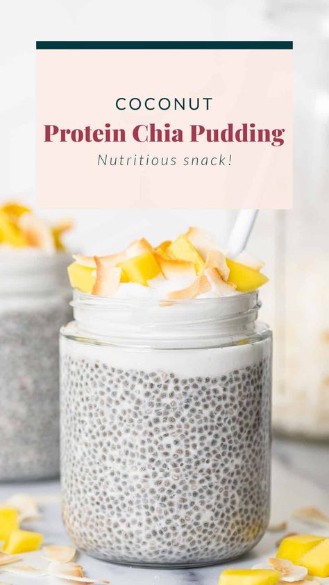 Protein Coconut Cream Pie Chia Pudding Cups - Fit Foodie Finds Protein Powder Pudding Recipe, Coconut Creme Pie, Coconut Chia Seed Pudding, Healthier Baking, Coconut Cream Pie Recipes, Fit Foodie Finds, Coconut Chia Pudding, Dessert Alternatives, Coconut Protein