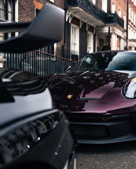 Amethyst Metallic Porsche, Dark Porsche Wallpaper, Porsche 992 Gt3 Wallpaper, Porche 992 Gt3, Porsche 992 Wallpaper, Porsche 992 Turbo S, Fastest Car, 992 Gt3, Black Porsche