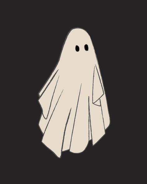 Sheet Ghost Tattoo, Cute Halloween Pfp, Vintage Halloween Illustration, Ghost Illustration, Halloween Pfp, Vintage Ghost, Sheet Ghost, Ghost Art, Ghost Cartoon