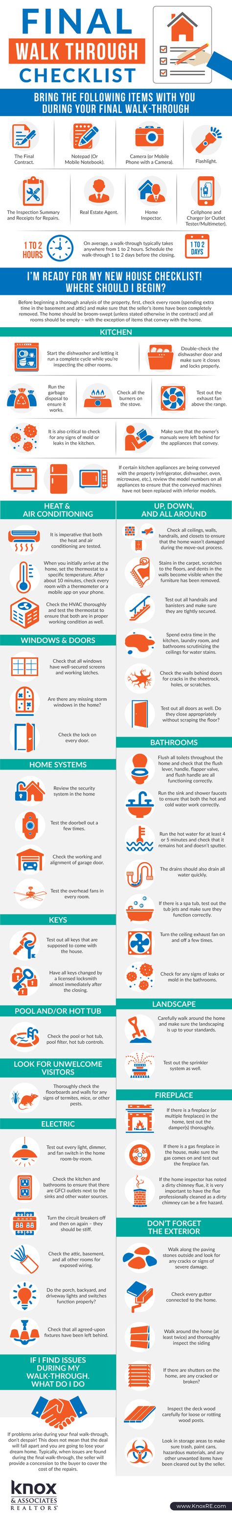 Final Walk Through Checklist, Checklist New Home, First Home Checklist, Moving House Tips, House Checklist, Buying First Home, New Home Checklist, Sell My House Fast, Home Building Tips