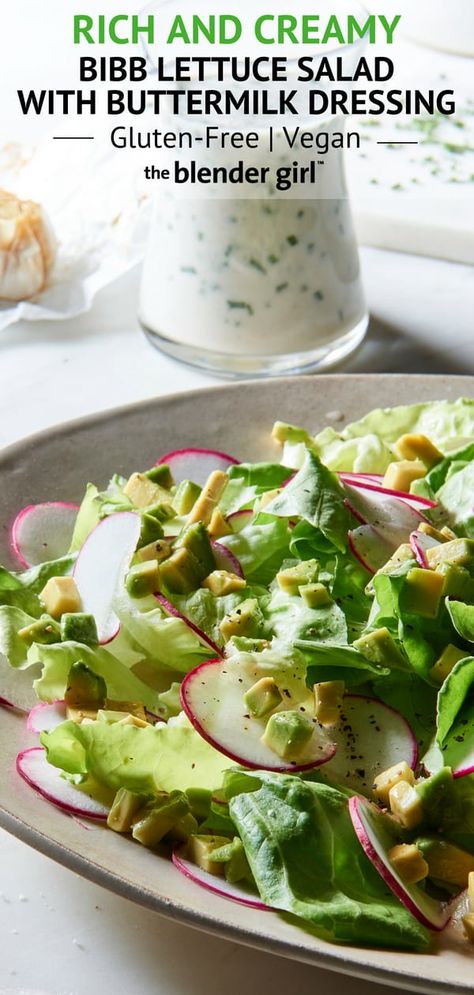 Bibb Lettuce Salad, Vegan Buttermilk, Bibb Lettuce, Buttermilk Dressing, Radish Salad, Vegan Mayonnaise, Gourmet Vegan, Protein Breakfast Recipes, Lettuce Salad