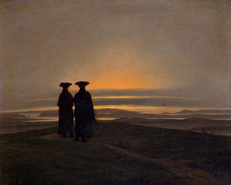 Caspar Friedrich Le romantisme L'ombre imagination rêve Casper David, Silhouette Arte, David Friedrich, William Adolphe Bouguereau, Hermitage Museum, Francisco Goya, Caspar David Friedrich, Sunset Silhouette, Sunset Canvas