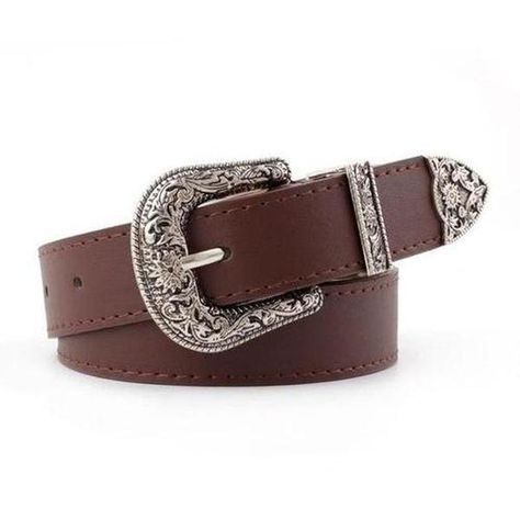 Faux Leather Vintage Belt-Women's Accessories-Z & Joxa Co. Cowgirl Belts, Leather Belt Buckle, Estilo Country, Coffee Fashion, Casual Belt, Estilo Punk, Faux Leather Belts, Metal Belt, Metal Heart