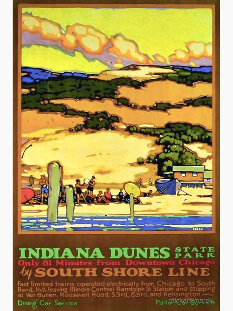 Indiana Dunes State Park, Chicago Beach, Chicago History Museum, Indiana Dunes, Usa Beaches, Beach Posters, South Shore, History Museum, Travel And Tourism