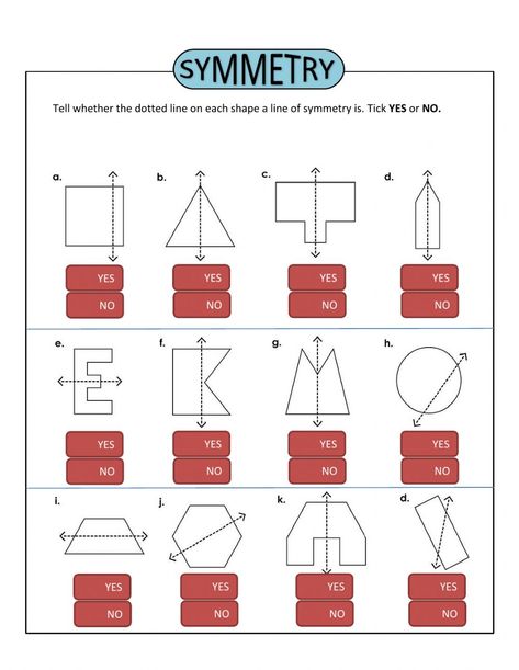 Line Of Symmetry Worksheet, Line Of Symmetry, Lines Of Symmetry, Symmetry Worksheets, Adjective Worksheet, Grade 6 Math, 3rd Grade Math Worksheets, Math Patterns, Nouns Verbs Adjectives