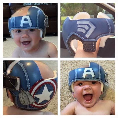 Captain America Helmet DOC Band Captain America Helmet Diy, Plagiocephaly Helmets Design, Doc Band Designs Boy, Cranial Helmet Designs, Cranial Helmet Designs Boys, Marvel Motorcycle Helmets, Baby Helmet Design Boys, Captain America Helmet, Troy Lee Designs Helmet