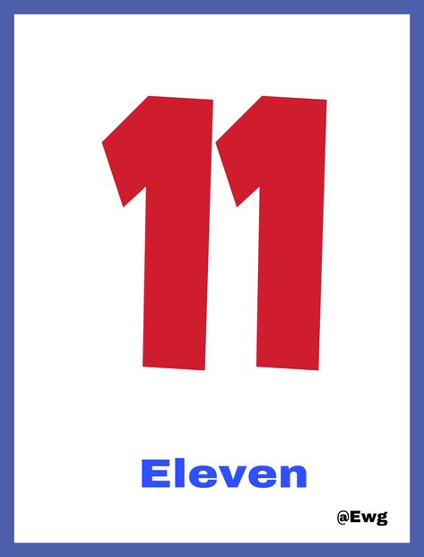 Eleven Number, Numbers Flashcards, Quick Saves