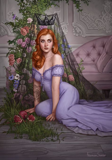 ArtStation - Persephone Persephone Art, Persephone Goddess, Oh My Goddess, Greek Mythology Art, Lore Olympus, Hades And Persephone, Female Art Painting, Mythology Art, Illustrators On Instagram