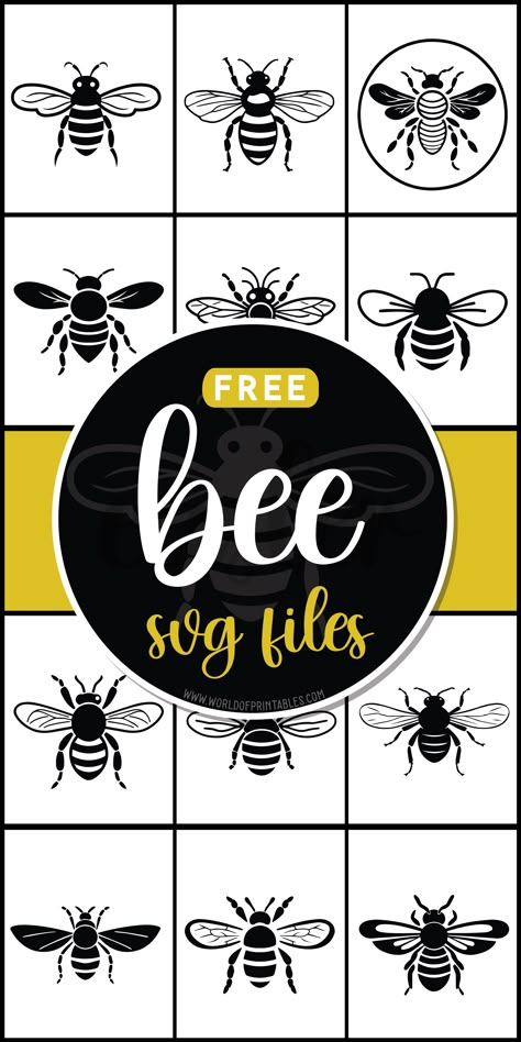 Buzz with creativity using our adorable bee SVGs! Perfect for adding a touch of sweetness to your designs and projects. Let your imagination take flight with our buzzing collection! Bee Svg Free, Bee Silhouette, Freebie Svg, Bee Svg, Cricut Svg Files Free, Free Svgs, Image Svg, Cricut Free, Cricut Craft Room