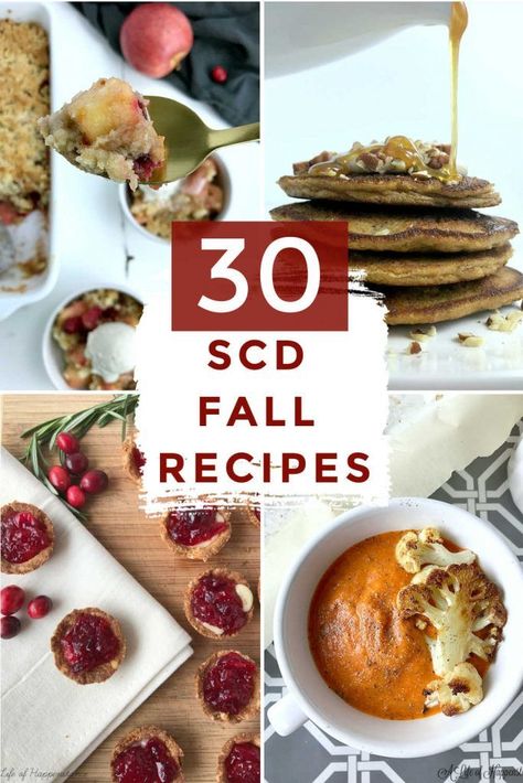 These healthy autumn recipes all follow the Specific Carbohydrate Diet (SCD) and are gluten free, grain free, soy free, refined sugar free, and low lactose. Many of the 30 recipes are also dairy free, Paleo, or Whole30. These fall recipes include breakfast, dinner, side dishes, snacks, appetizers, and desserts. Healthy Autumn Recipes, Cranberry Apple Crumble, Healthy Autumn, Recipes Dairy Free, Fall Crockpot, Grain Free Breakfast, Scd Diet, Scd Recipes, Specific Carbohydrate Diet