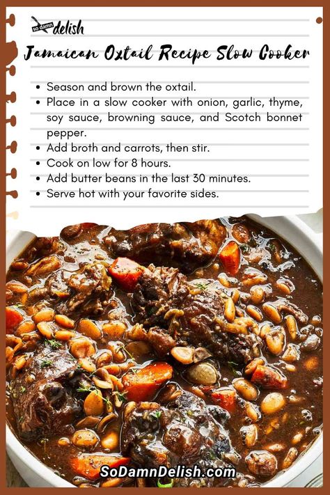 Jamaican Oxtail Recipe Slow Cooker Oxtail Slow Cooker, Osso Buco Recipe, Oxtail Recipe, Jamaican Oxtail, Recipe Slow Cooker, Oxtail Recipes, Jamaican Recipes, Day Of The Week, Week Meal Plan