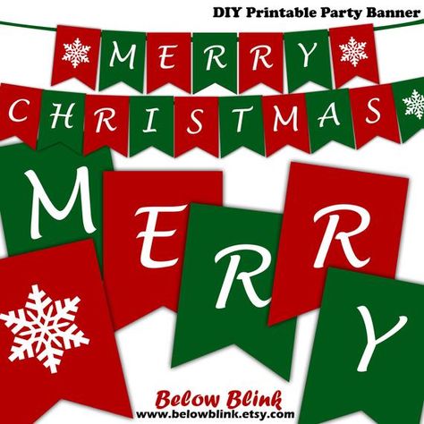 Merry Christmas Banner, Printable Christmas Banner, Snowflake Banner, Photography Prop Banner, Christmas Decor, Instant Download DP661 Merry Christmas Banner Printable Letters Free, Merry Christmas Banner Printable Free, Merry Christmas Banner Printable Letters, Merry Christmas Banner Printable, Christmas Banner Printable, Christmas Banner Diy, Snowflake Banner, Banner Photography, Merry Christmas Printable