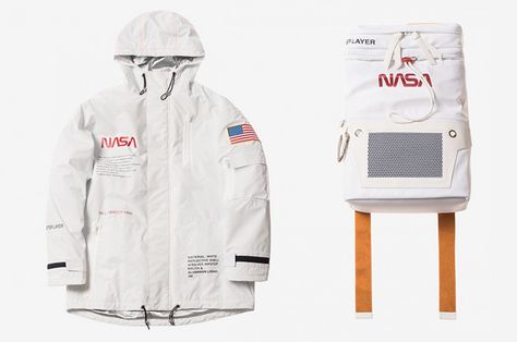 Heron Preston collaborates with NASA on streetwear collection Nasa Clothes, Rain Parka, Anniversary Outfit, Nasa Hoodie, Space Fashion, Shopping Design, Space Suit, Heron Preston, Branding Graphic Design