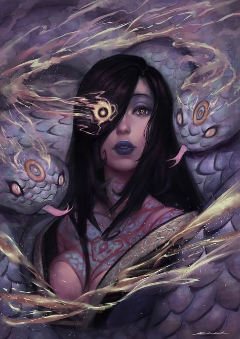 Yuan Ti, Akali League Of Legends, Art Village, Dnd Art, Arte Fantasy, 영감을 주는 캐릭터, Character Creation, Dnd Characters, Fantasy Artwork