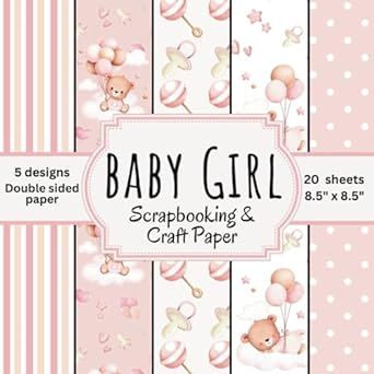 Baby Girl Scrapbook Paper: Paper pad for DIY projects and decorating Baby Scrapbook Paper, Kids Activity Books, Baby Scrapbook, Paper Paper, Paper Pads, Scrapbook Crafts, Scrapbooking Projects, Cardstock Paper