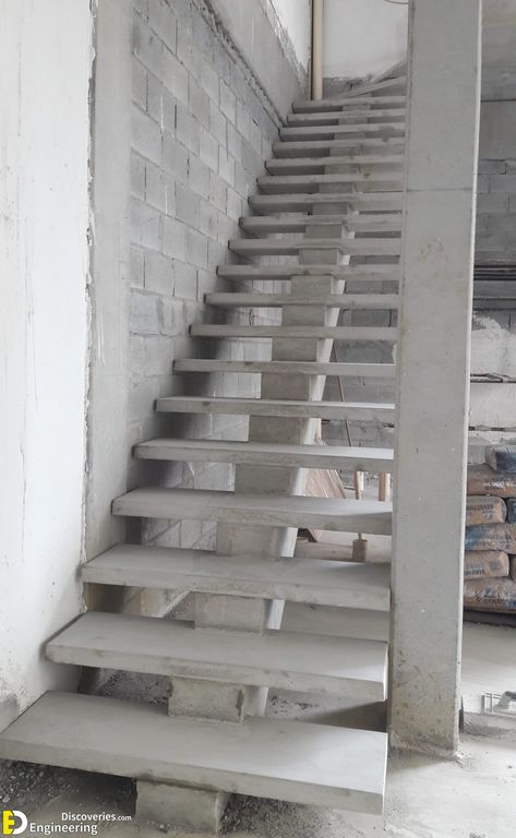 Handmade Furniture Ideas, Stairs Interior, Types Of Stairs, Stairs Stringer, Stairs Ideas, Interior Staircase, Stairs Design Modern, Stairway Design, Concrete Stairs