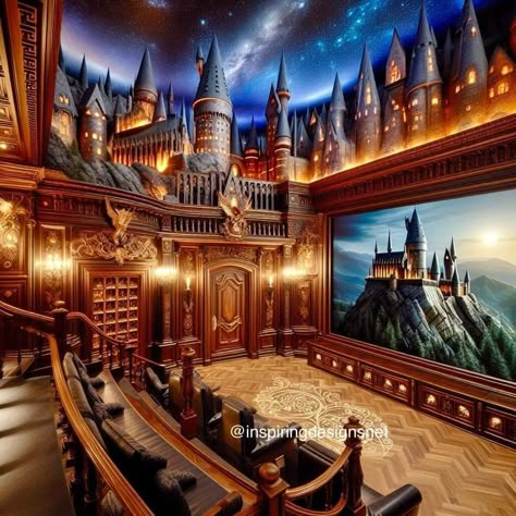 Stunning Hogwarts themed home theater inspiringdesigns.net