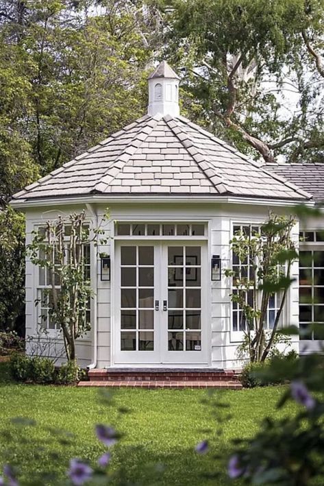 Hexagon Room, Shed Of The Year, Rose House, Backyard Gazebo, Outdoor Paradise, Gazebo Pergola, Exterior Remodel, Patio Gazebo, Home Building Design