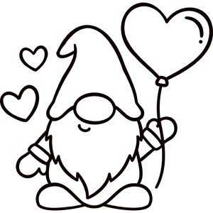 Simple Gnome Tattoo, Gnomes Drawing Simple, Gnome Printables Free, Easy Gnome Drawing, Gnome Drawing Simple, Cute Gnome Drawing, Gnome Doodle, Gnome Outline, Gnome Drawings