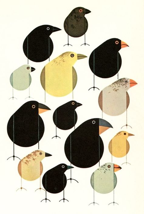 charley harper Charley Harper Illustration, Charley Harper Birds, Charley Harper Art, 심플한 그림, Illustration Kunst, Charley Harper, Soyut Sanat Tabloları, Hur Man Målar, Finches