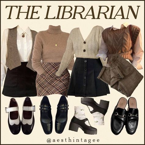 Light Academia Outfit, Academia Aesthetic Outfit, Dark Academia Outfits, Dark Academia Outfit, Dark Academia Clothes, Dark Academia Clothing, Academia Clothes, The Librarian, Academia Outfits