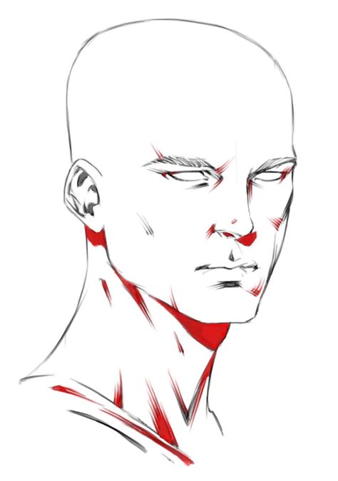 Refining The 3/4 View Male Head And Drawing In The Details Character Posing, Neck Drawing, How To Render, Rendering Techniques, Drawing Tutorial Face, Drawing Heads, Face Sketch, Comic Drawing, Poses References