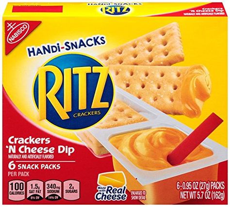 Handi Snacks, Crackers And Cheese, Cracker Dip, Cheesy Dip, 100 Calorie Snacks, Cheese Snacks, Grocery Foods, Cracker Snacks, Snack Packs