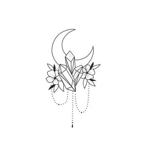 Crystal And Moon Tattoo, Crystals Tattoo Ideas, Small Crystal Tattoo, Crystal Tattoo Ideas, Crystal Tattoo, Crystal Drawing, Handpoke Tattoo, Fine Line Tattoos, Crystal Art