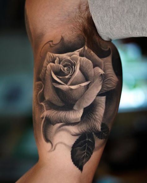 Fallen Rose Tattoo, Flower On Shoulder Tattoo, Women Rose Tattoo, Chest Tattoo Flowers, White Rose Tattoo, Black And White Rose Tattoo, Celtic Angel, Neck Ideas, Dark Roses Tattoo