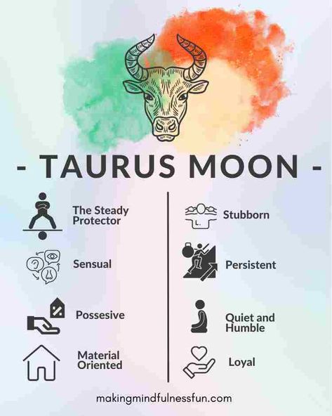 If you were born with your Moon in Taurus, you are likely someone who has a very practical and stable nature at their core. The Moon in Taurus gives off an aura of stability. #moon #astrology #taurus Moon Sign Taurus, Virgo Sun Taurus Moon, Taurus Sun Sagittarius Moon, Taurus Moon Aesthetic, Taurus Colors, Taurus Moon Sign, Taurus Core, Taurus Aura, Astrological Aspects