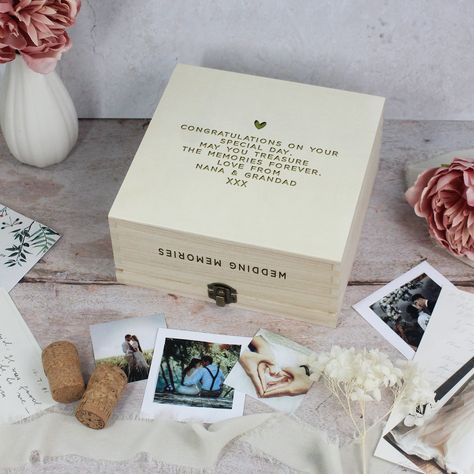 Begin your forever with a treasure trove for keepsakes! ❤️🗝️ Our Personalised Wooden Wedding Memory Box, elegantly engraved with the couples' names, "Mr & Mrs," new surname, and the date that marks the start of their journey, is the quintessential wedding gift. Available in 6 sizes, it's a beautiful reminder of love that grows with each passing day. 💌✨ Subscribe to our newsletter for a generous discount off your order. Happily ever after starts with a click—link in bio. 🎁💑 #WeddingMemoryBox #... Wedding Keepsake Boxes, Wedding Memory Box, Wedding Memory, Hen Party Gifts, Grandad Gift, Wedding Box, Auntie Gifts, Uncle Gifts, Wooden Wedding