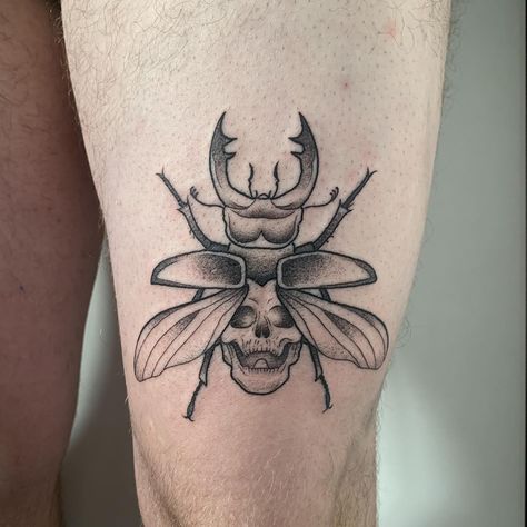 I got to do a skull bug! This one wasn’t part of the flash sheet but I was asked to do a stag beetle in the same style and this is what we came up with ☀️ Obsessed with how this turned out and it was such a great placement for it too 🤍 Ladybug Tattoo Ideas, Ladybug Tattoos, Fist Tattoo, Ladybug Tattoo, Sketchy Tattoo, Beetle Tattoo, Lady Bug Tattoo, Bug Tattoo, Wolf Tattoo Design