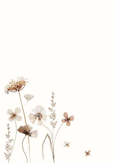 Beige And White Aesthetic, Phone Wallpapers Cute, Wallpaper Clock, Iphone Wallpaper Clock, Beige Flowers, Zestaw Ikon, Wallpaper Iphone Boho, Flower Graphic Design, Simple Phone Wallpapers