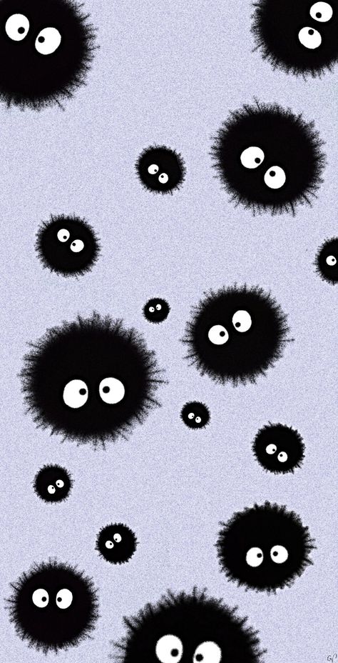 Dust bunnies ghibli totoro Soot Sprite Wallpaper, Dream Phone, Soot Sprite, Dust Bunnies, Soot Sprites, Color Wallpaper Iphone, Phone Ideas, Pretty Backgrounds, Background Ideas