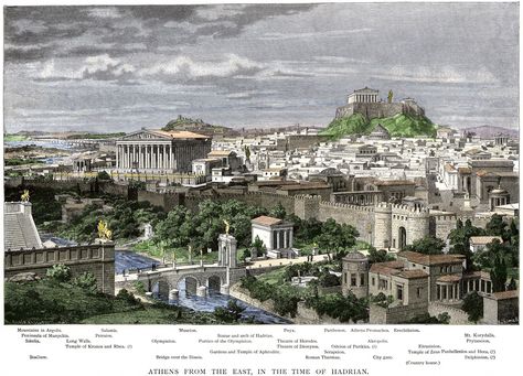 Greek City-States  | National Geographic Society Wind Pictures, Ancient Athens, Ancient Greek City, Greek City, Physical Geography, Ancient Civilization, Walled City, 1st Century, Landscape Features